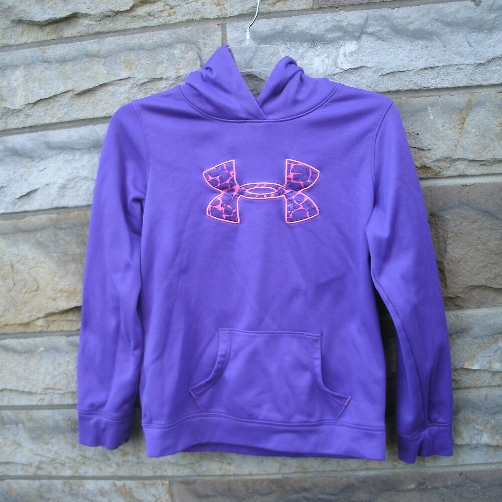 Purple Under Armour Logo Hoodie Youth L